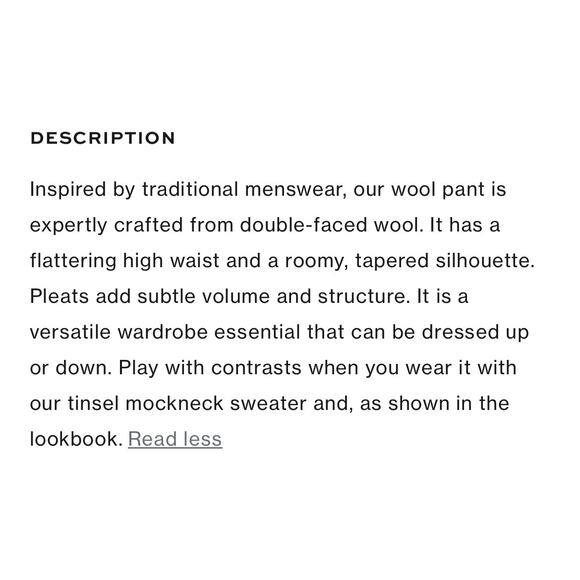 Tory Burch Double Faced Pleated Lined 100% Wool Pants Red Size 4 - Picture 13 of 13